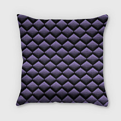 Подушка квадратная Фиолетовые выпуклые ромбы, цвет: 3D-принт