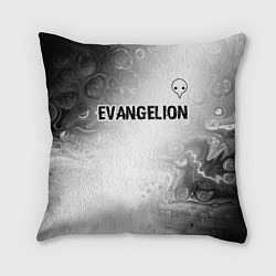 Подушка квадратная Evangelion glitch на светлом фоне: символ сверху