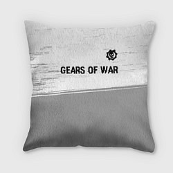 Подушка квадратная Gears of War glitch на светлом фоне: символ сверху