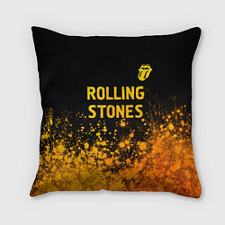 Подушка квадратная Rolling Stones - gold gradient: символ сверху