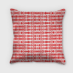 Подушка квадратная Красно-белый батик, цвет: 3D-принт