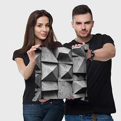 Подушка квадратная Каменная оптическая иллюзия, цвет: 3D-принт — фото 2