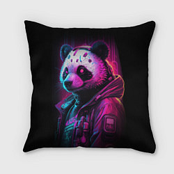 Подушка квадратная Panda cyberpunk, цвет: 3D-принт