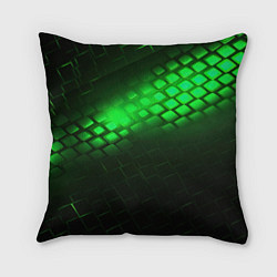 Подушка квадратная Неоновые зеленые пластины