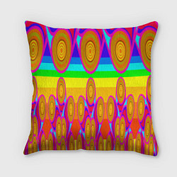 Подушка квадратная Хохлома вариант 2, цвет: 3D-принт