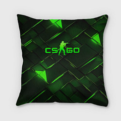 Подушка квадратная CSGO green abstract elements