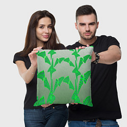 Подушка квадратная Растительный паттерн, цвет: 3D-принт — фото 2
