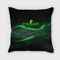 Подушка квадратная CSGO neon green logo