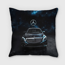 Подушка квадратная Mercedes Benz space background
