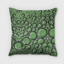 Подушка квадратная Пузыри в зелёной жидкости