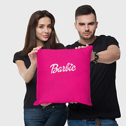 Подушка квадратная Барби розовая, цвет: 3D-принт — фото 2
