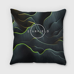 Подушка квадратная Starfield logo green texture, цвет: 3D-принт