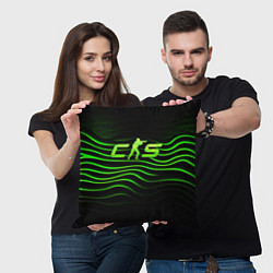 Подушка квадратная CS2 green logo, цвет: 3D-принт — фото 2