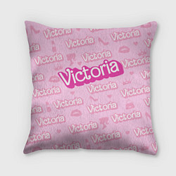 Подушка квадратная Виктория - паттерн Барби розовый
