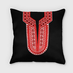Подушка квадратная Красный орнамент в руском стиле