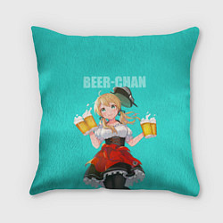 Подушка квадратная Beer - chan, цвет: 3D-принт