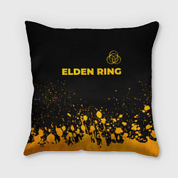 Подушка квадратная Elden Ring - gold gradient: символ сверху, цвет: 3D-принт