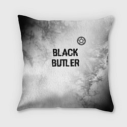 Подушка квадратная Black Butler glitch на светлом фоне: символ сверху