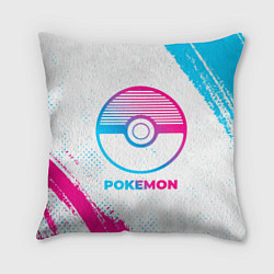 Подушка квадратная Pokemon neon gradient style