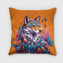 Подушка квадратная Рыжая лисичка - тотемное животное, цвет: 3D-принт