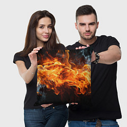 Подушка квадратная Black fire style, цвет: 3D-принт — фото 2