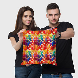 Подушка квадратная Цветные карандаши, цвет: 3D-принт — фото 2