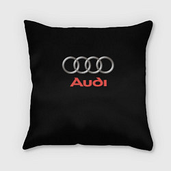 Подушка квадратная Audi sport на чёрном, цвет: 3D-принт