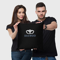 Подушка квадратная Daewoo sport auto, цвет: 3D-принт — фото 2