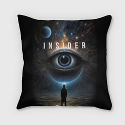 Подушка квадратная Инсайдер и всевидящее око на фоне звездного космос, цвет: 3D-принт