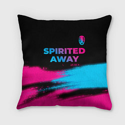 Подушка квадратная Spirited Away - neon gradient: символ сверху