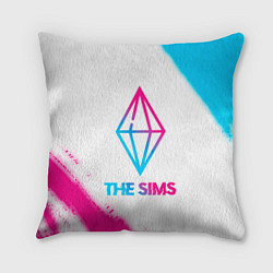 Подушка квадратная The Sims neon gradient style