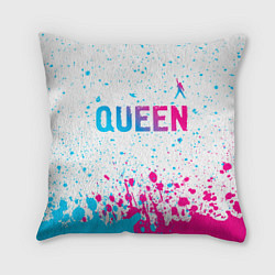 Подушка квадратная Queen neon gradient style: символ сверху