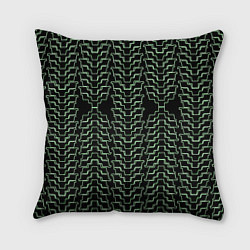 Подушка квадратная Неоновая кибер-кольчуга зелёная, цвет: 3D-принт