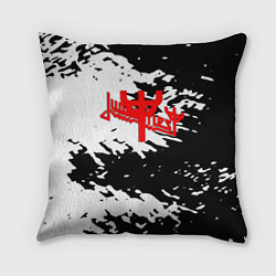Подушка квадратная Judas Priest rock fest краски, цвет: 3D-принт