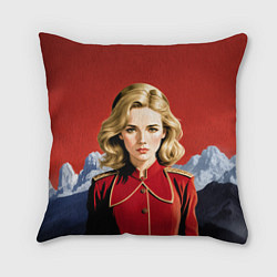 Подушка квадратная Девушка в красной униформе