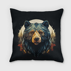 Подушка квадратная Арт осенний медведь, цвет: 3D-принт