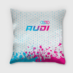 Подушка квадратная Audi neon gradient style: символ сверху