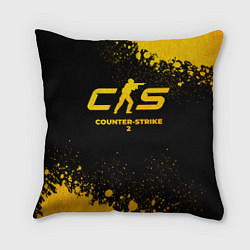 Подушка квадратная Counter-Strike 2 - gold gradient, цвет: 3D-принт