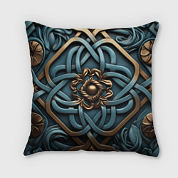 Подушка квадратная Симметричный орнамент в кельтской стилистике, цвет: 3D-принт