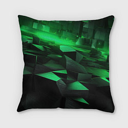 Подушка квадратная Зеленые квадратные плиты, цвет: 3D-принт
