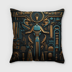 Подушка квадратная Орнамент в стиле египетской иероглифики