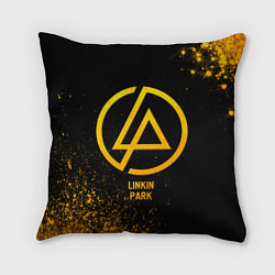 Подушка квадратная Linkin Park - gold gradient, цвет: 3D-принт