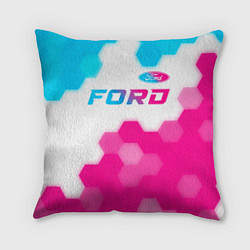 Подушка квадратная Ford neon gradient style посередине