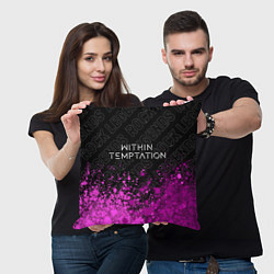 Подушка квадратная Within Temptation rock legends посередине, цвет: 3D-принт — фото 2