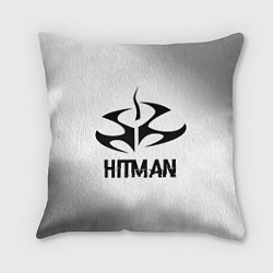 Подушка квадратная Hitman glitch на светлом фоне
