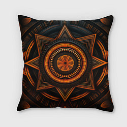 Подушка квадратная Орнамент в африканском стиле на тёмном фоне, цвет: 3D-принт