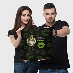 Подушка квадратная Shrexy Shrek, цвет: 3D-принт — фото 2