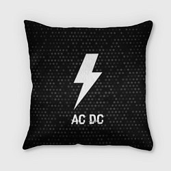 Подушка квадратная AC DC glitch на темном фоне