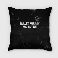 Подушка квадратная Bullet For My Valentine glitch на темном фоне посе