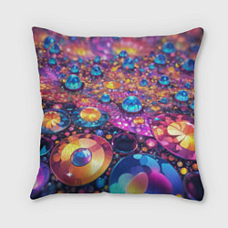 Подушка квадратная Разноцветная декоративная абстракция, цвет: 3D-принт